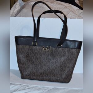 Michael Kors Black and Brown Signature Tote